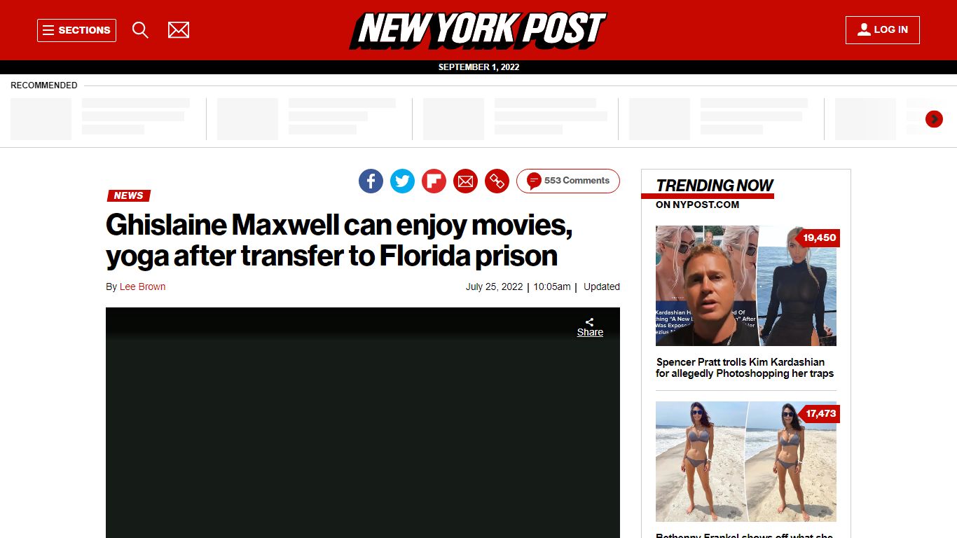 Ghislaine Maxwell transferred to low-security Florida prison